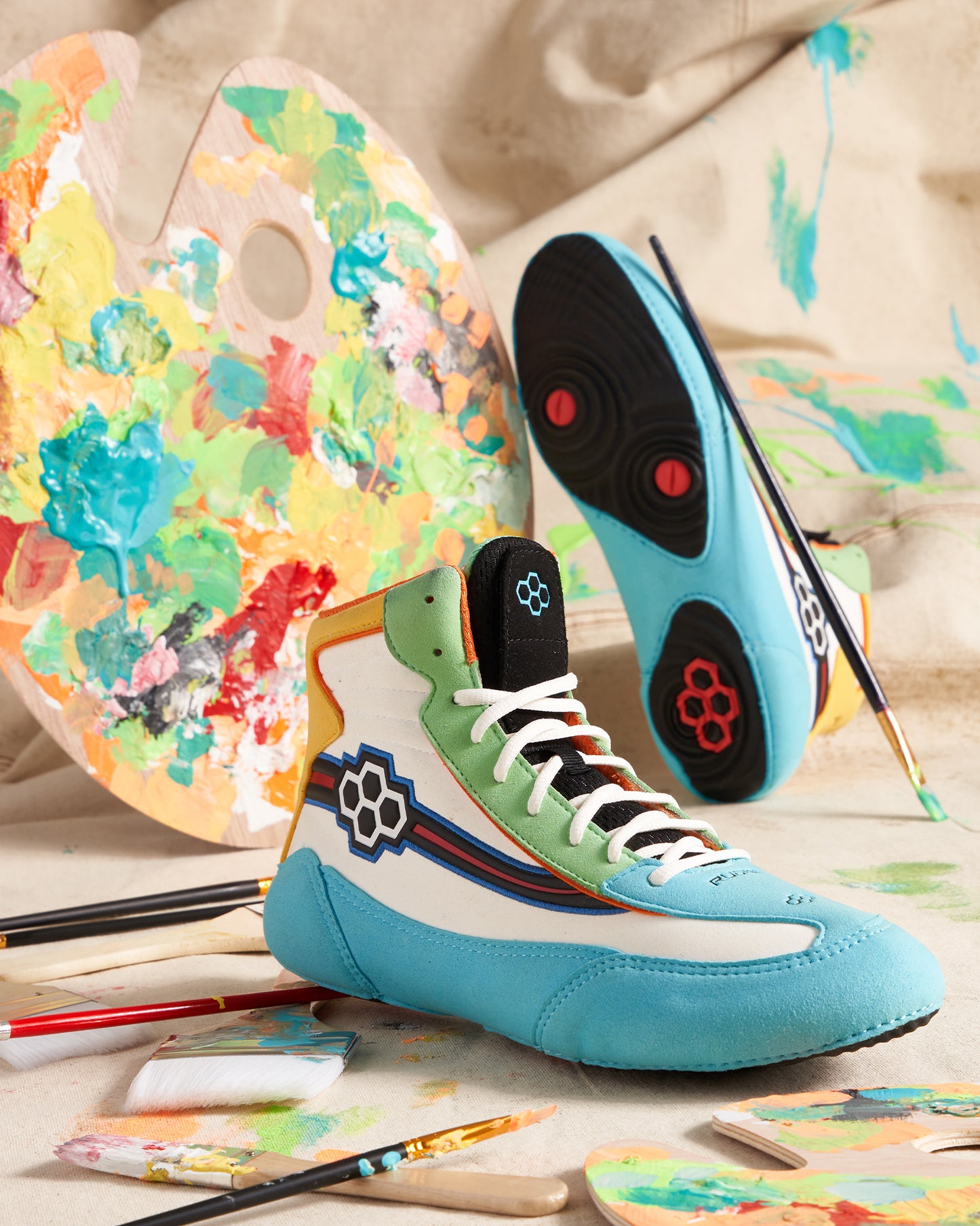 RUDIS Ninety-5 Youth Wrestling Shoes - Paint Palette