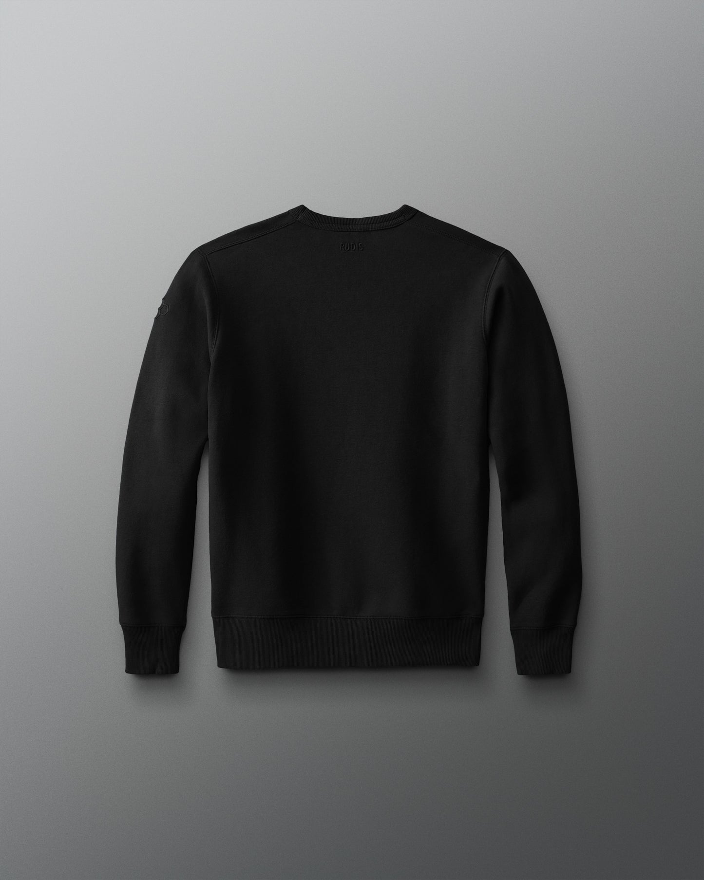 Black sweatshirt on a gray background