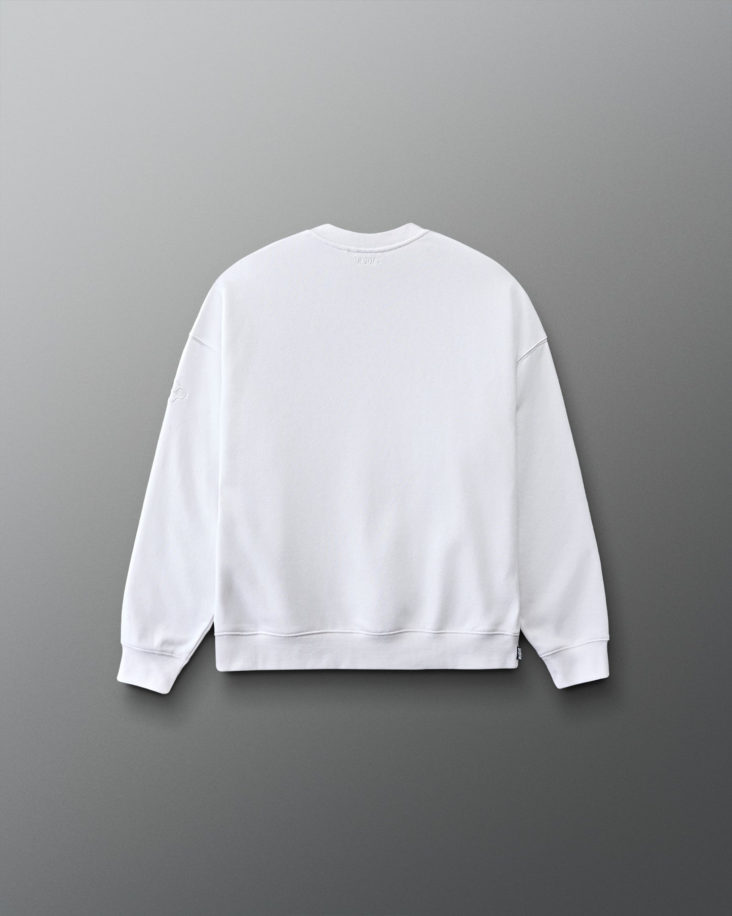 White sweatshirt on a gray background