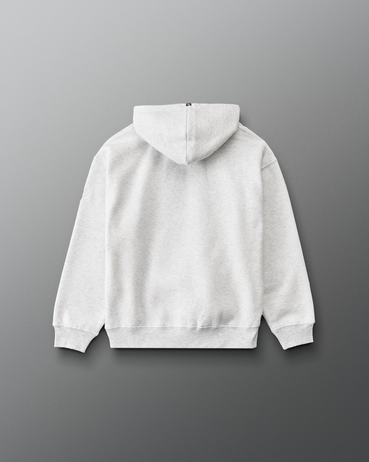 RUDIS A Way Of Life Youth Relaxed Comfort Fleece Hoodie in Heather Silver, back view showing a clean heathered finish, relaxed silhouette, attached hood, and ribbed cuffs and hem.
