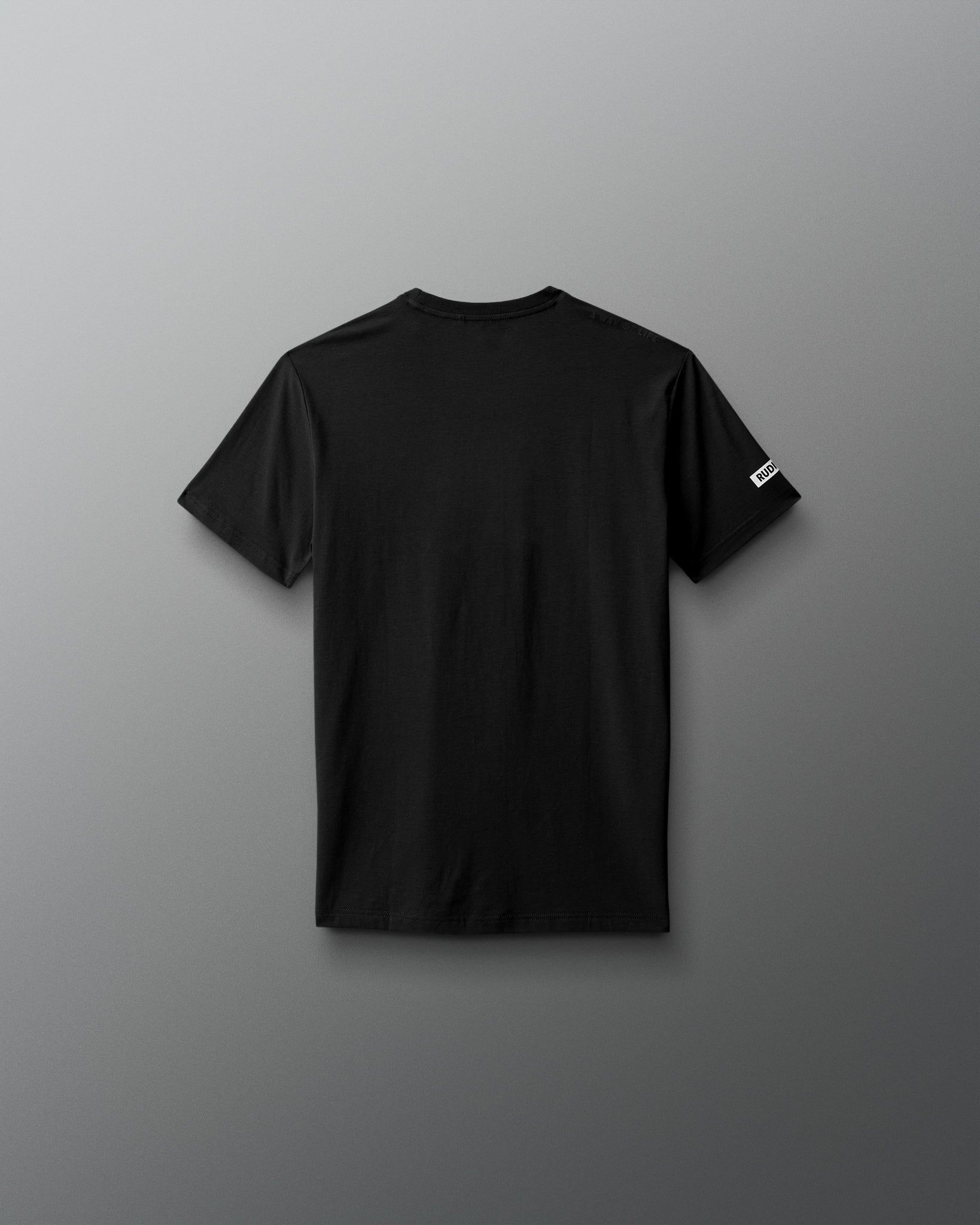 Black t-shirt on a gray background