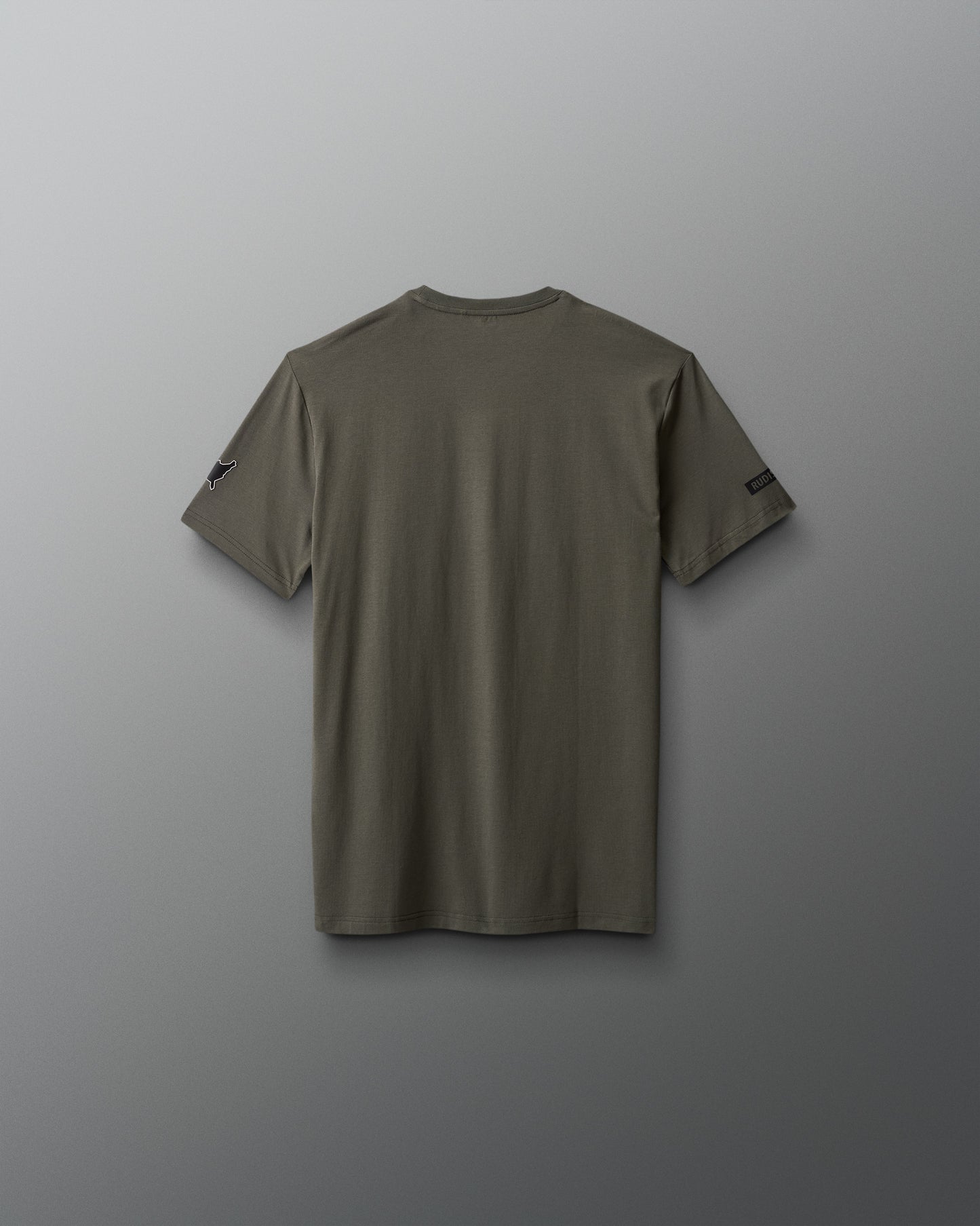 Green t-shirt on a gray background