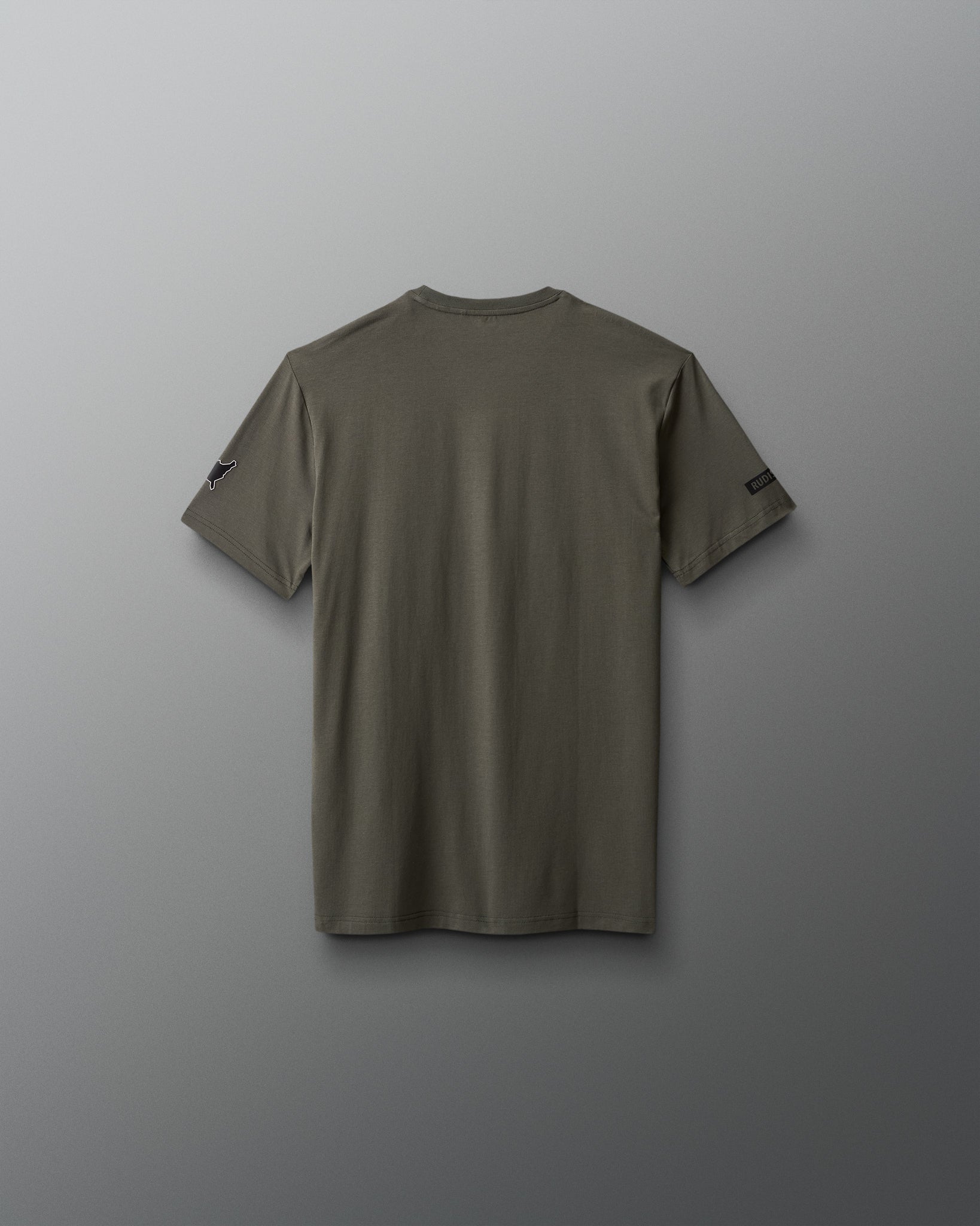 Green t-shirt on a gray background