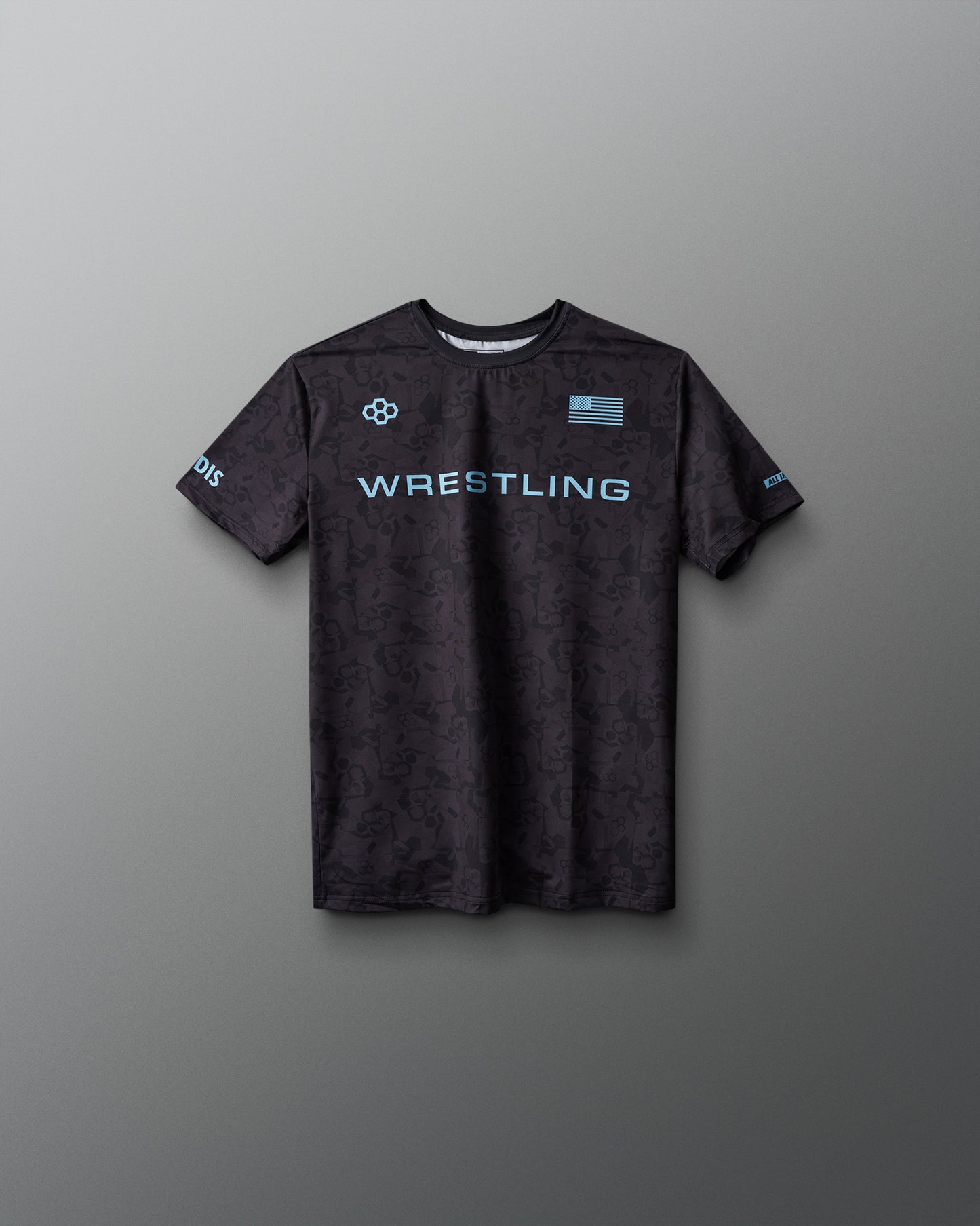 Wrestling Wordmark Black Camo Youth Sublimated T-Shirt
