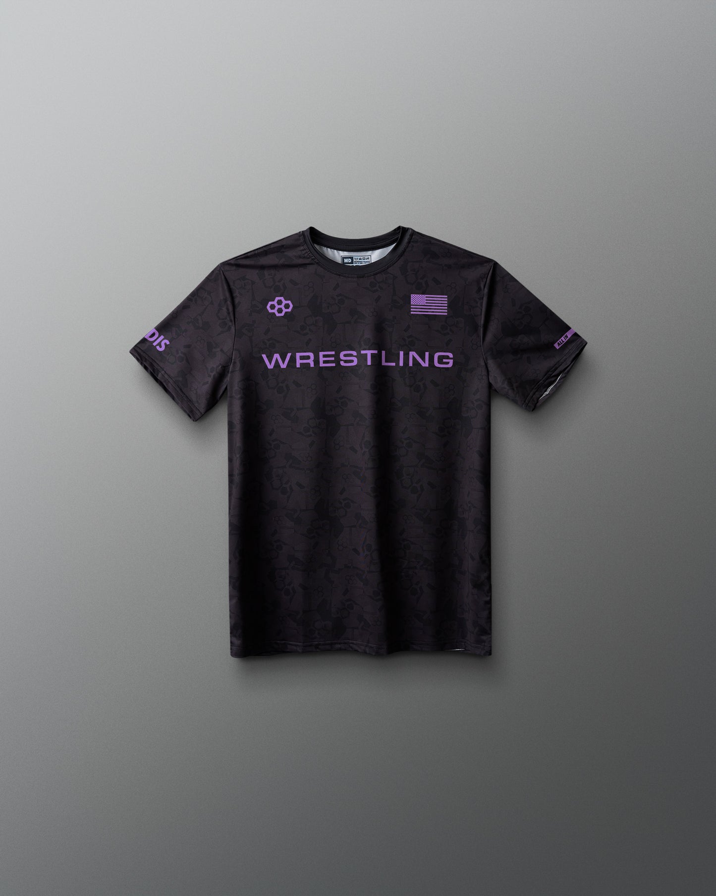 Wrestling Wordmark Black Camo Youth Sublimated T-Shirt