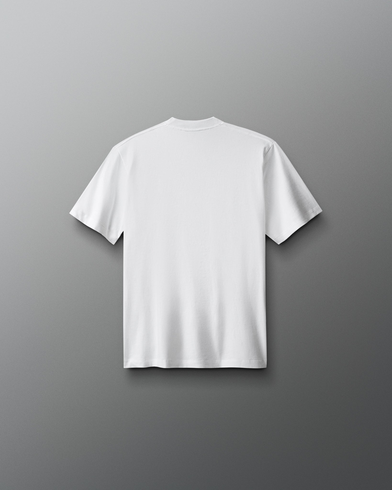 White t-shirt on a gray background