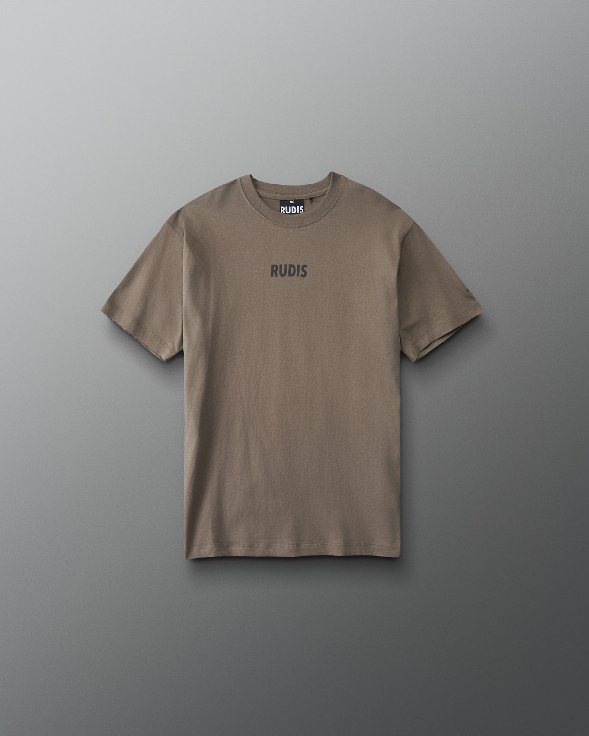 Front view of RUDIS Wrestling Back Youth Relaxed Cotton T-Shirt in Dark Olive featuring a dark RUDIS chest logo.