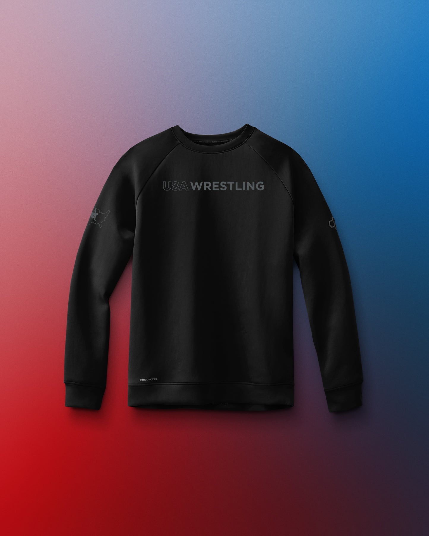 USA Wrestling Wordmark Youth COOL-FEEL Crewneck