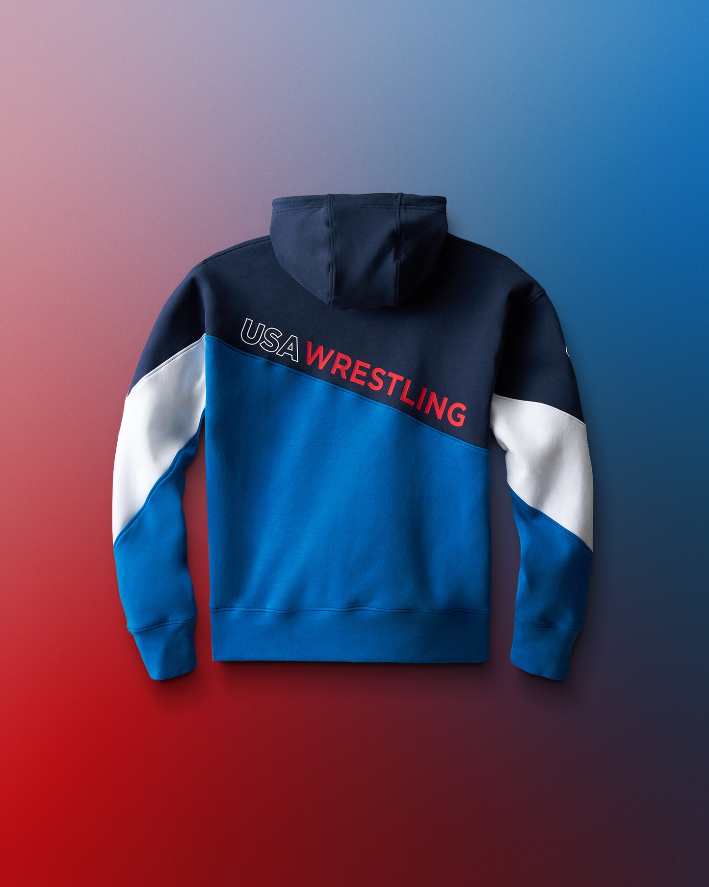 USA Wrestling Colorblock Youth Hoodie - Navy/Blue/White