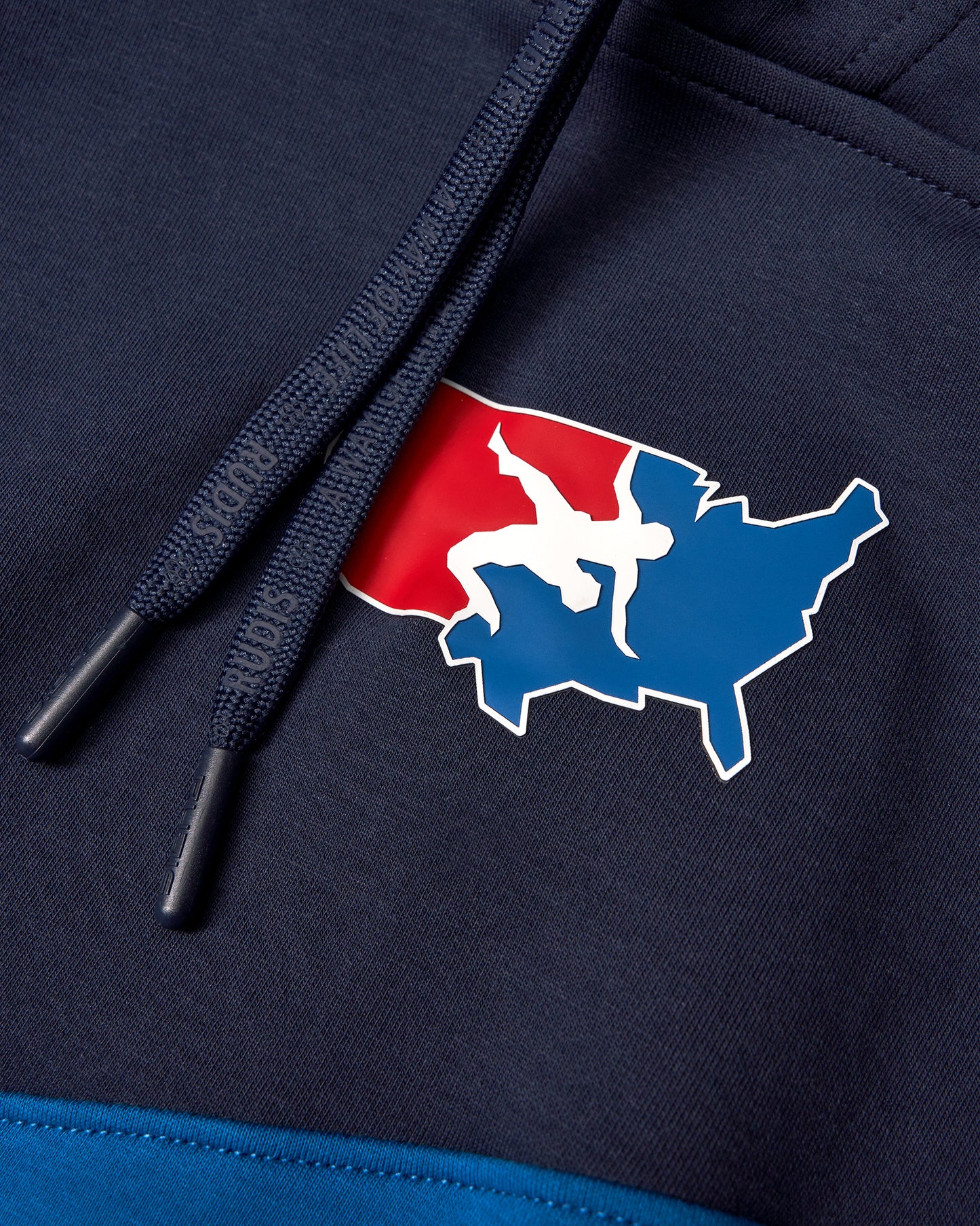 USA Wrestling Colorblock Youth Hoodie - Navy/Blue/White