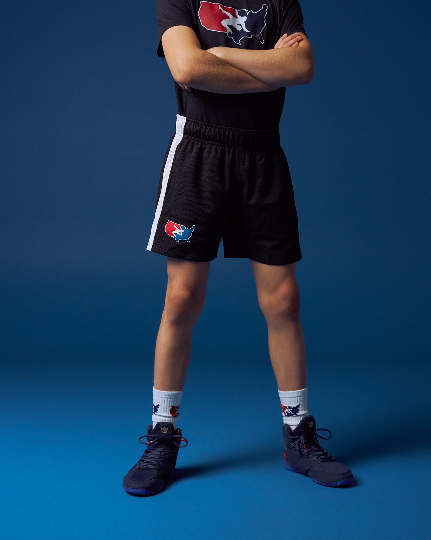 USA Wrestling 5" Premium Panel Youth Mesh Shorts