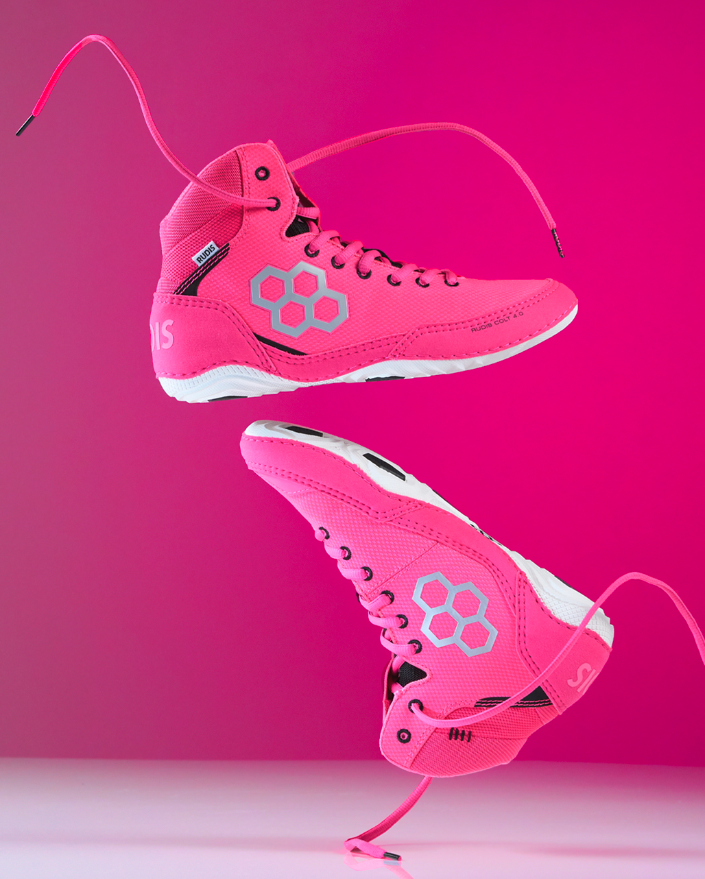 Colt 4.0 pink wrestling shoes by RUDIS, lightweight and flexible wrestling shoes designed for speed, control and everyday training
