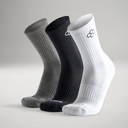 RUDIS Black/Gray/White Embroidered Logo Essential Socks (3 Pair)