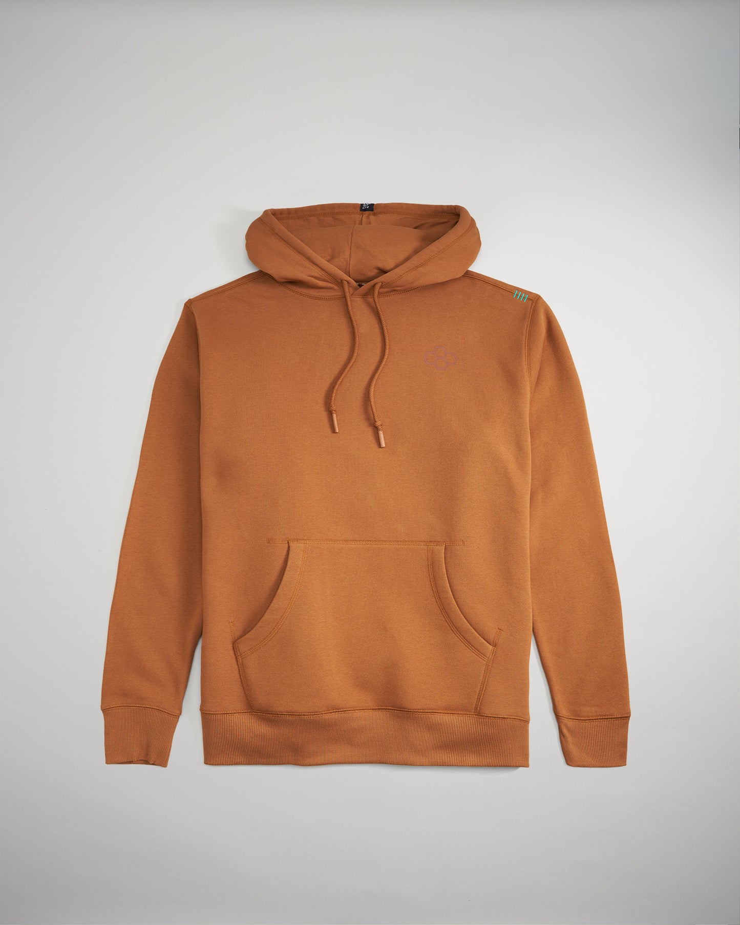 This image displays a stylish earthy-toned hoodie with a pullover design and a front pocket perfect for casual wear