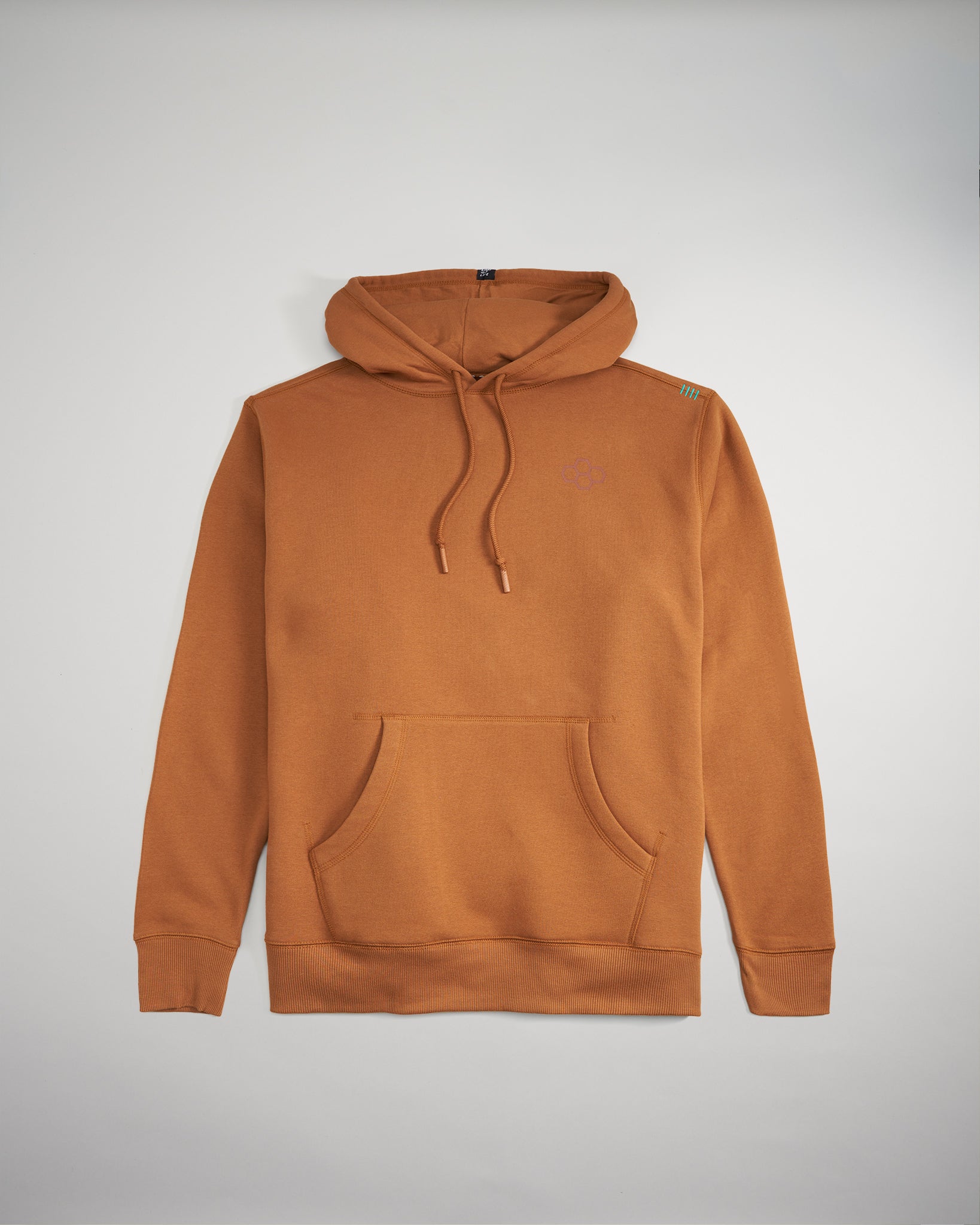 This image displays a stylish earthy-toned hoodie with a pullover design and a front pocket perfect for casual wear