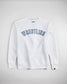 A stylish white sweatshirt featuring bold WRESTLING text in blue perfect for athletes and fans alike