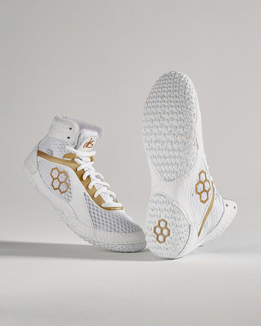 Jordan Burroughs Alpha 2.0 Adult Wrestling Shoes - White/Gold