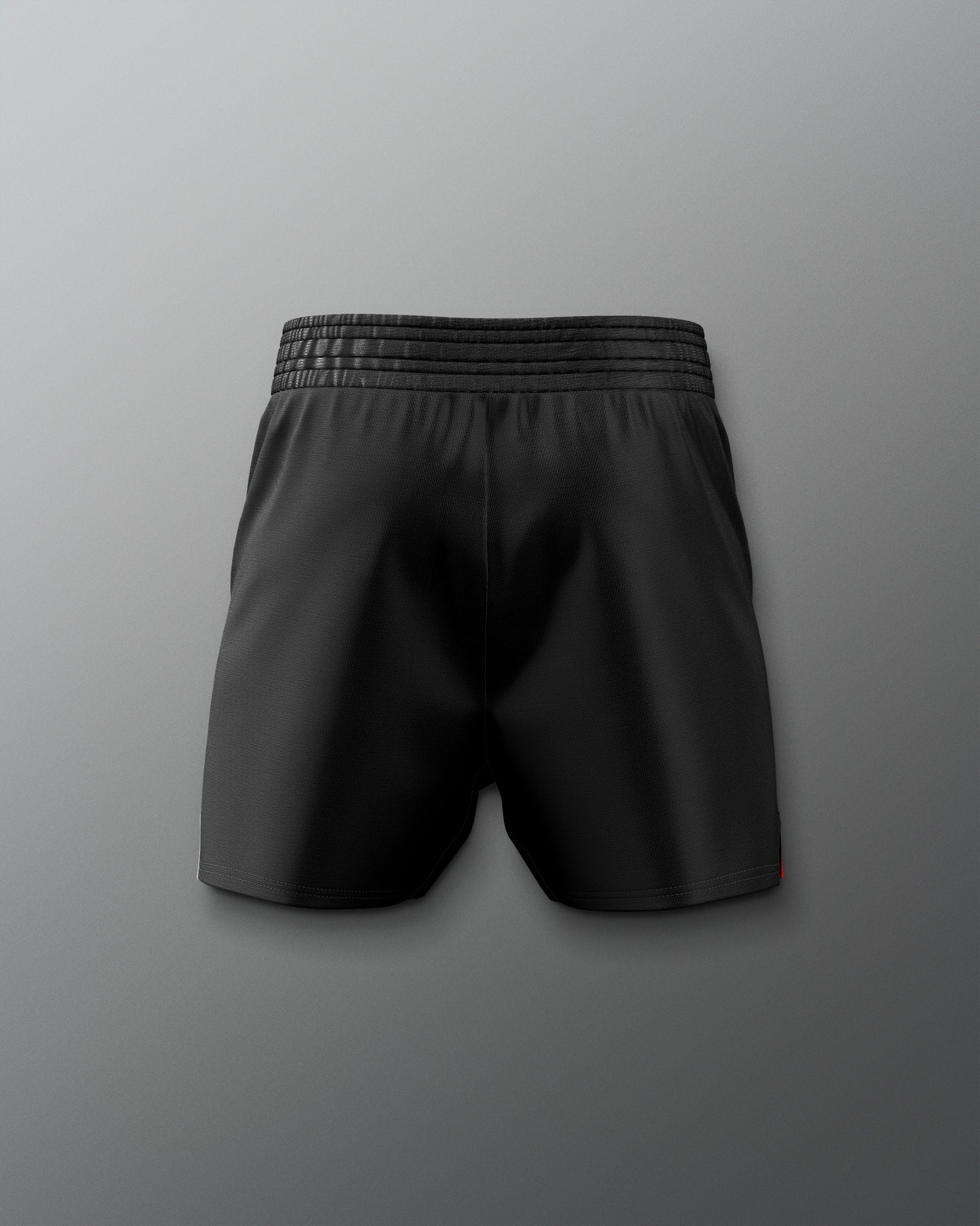 Black shorts on a gray background