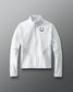 White jacket with a smiley face emblem on a gray background