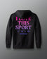 Black hoodie with 'I Love This Sport Wrestling' text on the back against a gray background