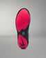 Black and pink wrestling shoe sole on a gray background