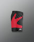 Black and red athletic shorts with a brand logo 'Kolat'  on a gray background