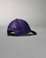 Purple cap with black brim on a gray background