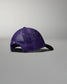 Purple cap with black brim on a gray background