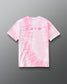 RUDIS I Love This Sport Classic Cotton T-Shirt in Pink Tie-Dye, back view featuring pink wrestling-inspired symbols across the upper back, RUDIS neck branding, and a pink and white tie-dye pattern. Copy Alt Text