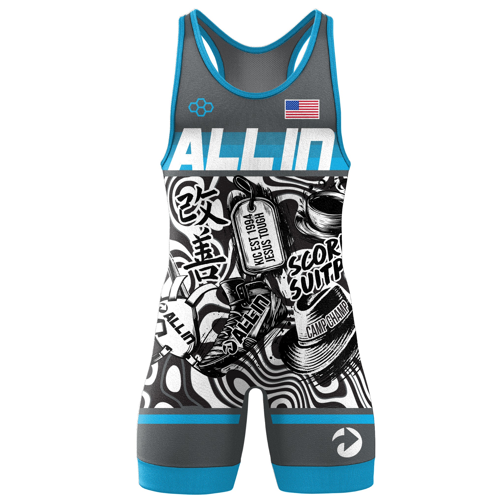 Elite SingletMen'sAll In Wrestling Academy Team Store Design 22 RUDIS