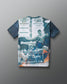 T-shirt with a graphic design of a boxer on a gray background