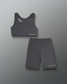 Women's Sports Bra and Biker Short Gift Bundle - Charcoal