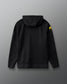 Back view of the RUDIS Iowa Hawkeyes Cool Feel Hoodie in black featuring a clean hooded design with gold Iowa Hawkeyes logo and tonal RUDIS branding on the sleeves.