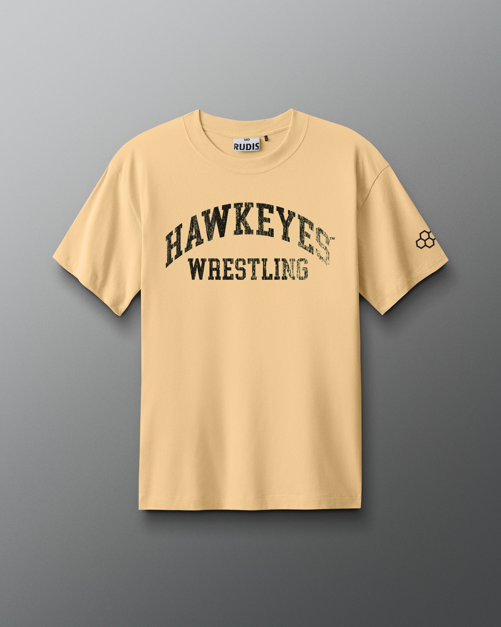Hawkeyes Wrestling Vintage Arch Heavyweight T-Shirt | RUDIS
