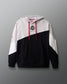 Ohio State Wrestling Color-blocked hoodie with red drawstrings on a gray background