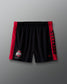 Black and red wrestling shorts with Ohio State logo on a gray background