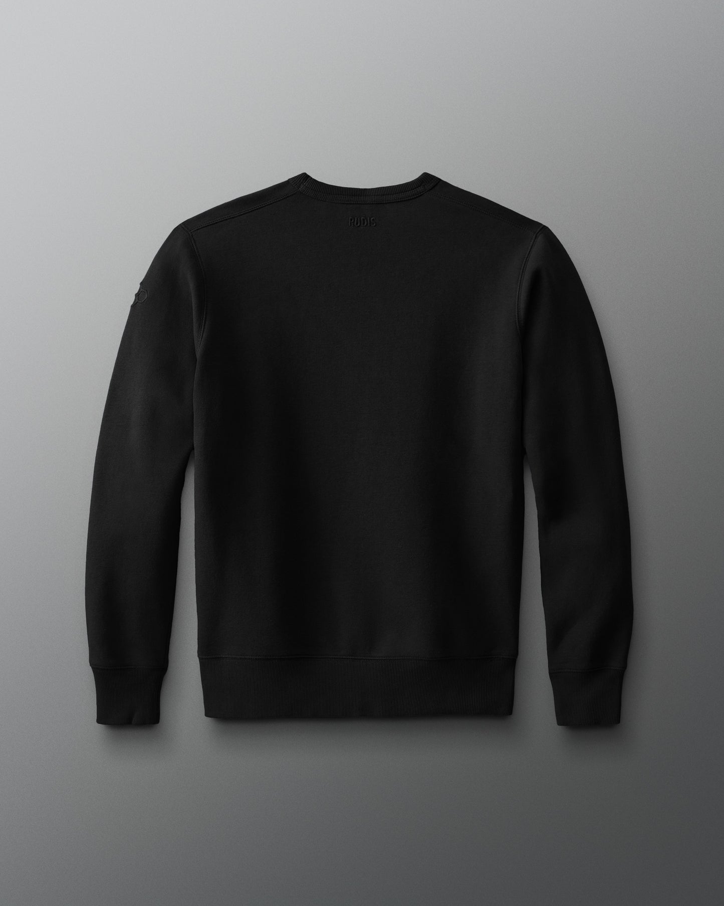 Black sweatshirt on a gray background