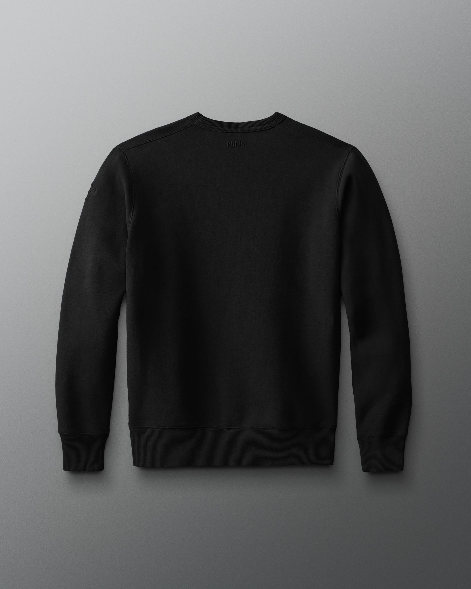 Black sweatshirt on a gray background