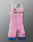 Pink athletic suit with 'Still Going!' text on a gray background