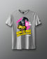 A heather gray short-sleeve t-shirt featuring a bold graphic print of a gorilla holding a gold trident, with the text 'HAIL TO THE KING', 'KING OF THE MAT WRESTLING CLUB', and '@RUDIS' on a gray gradient background.