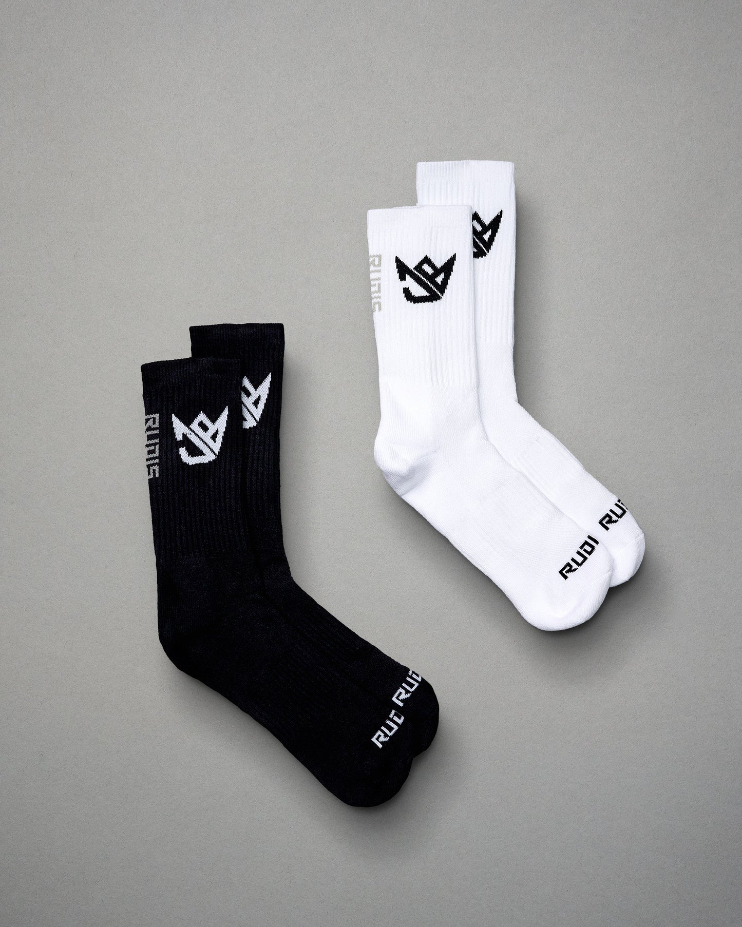 JB White/Black Knit Essential Socks (2 Pair)