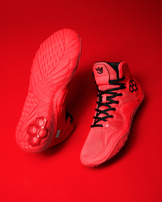 Chaussures de lutte pour adultes JB1 - Rouge feu