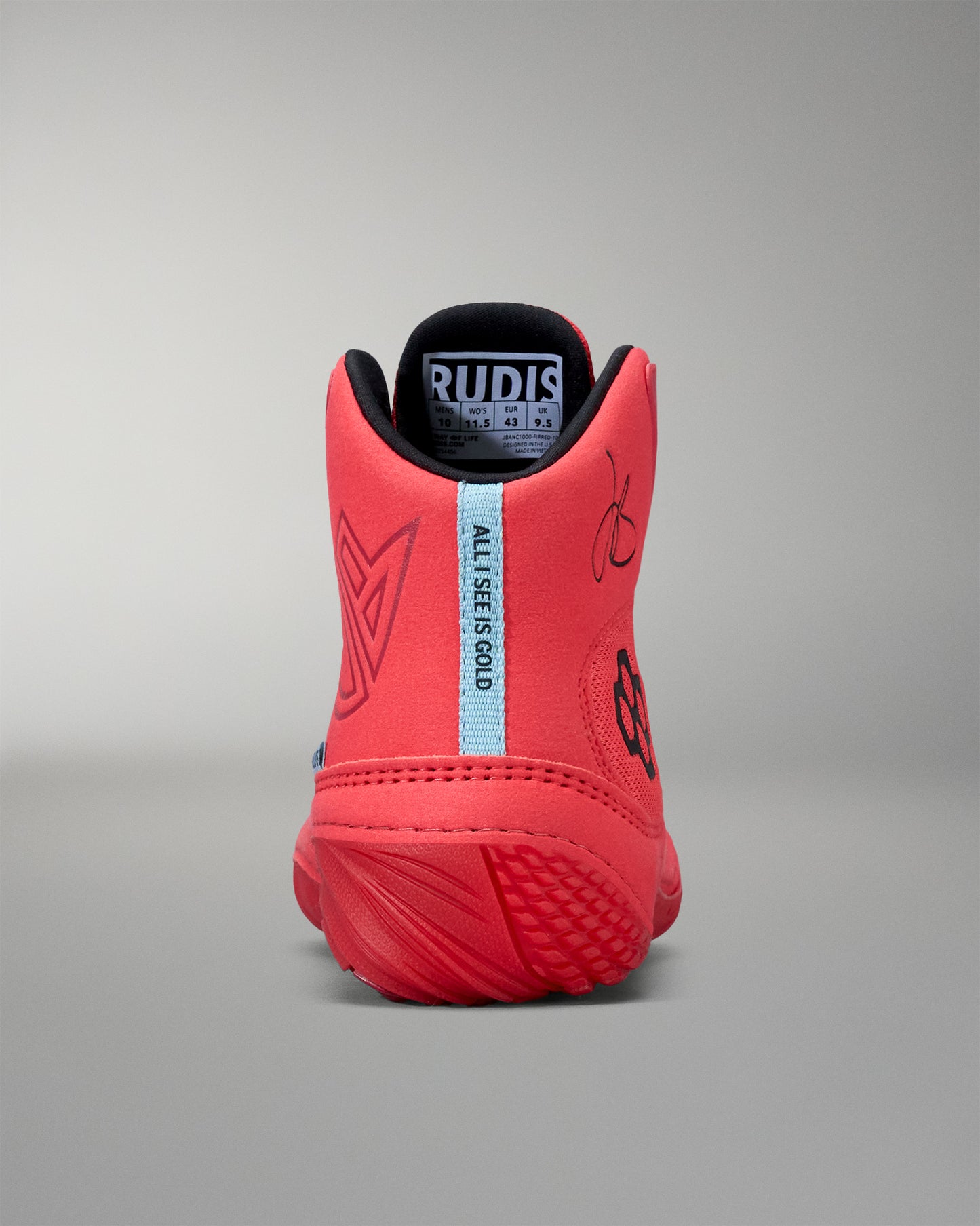 Chaussures de lutte pour adultes JB1 - Rouge feu