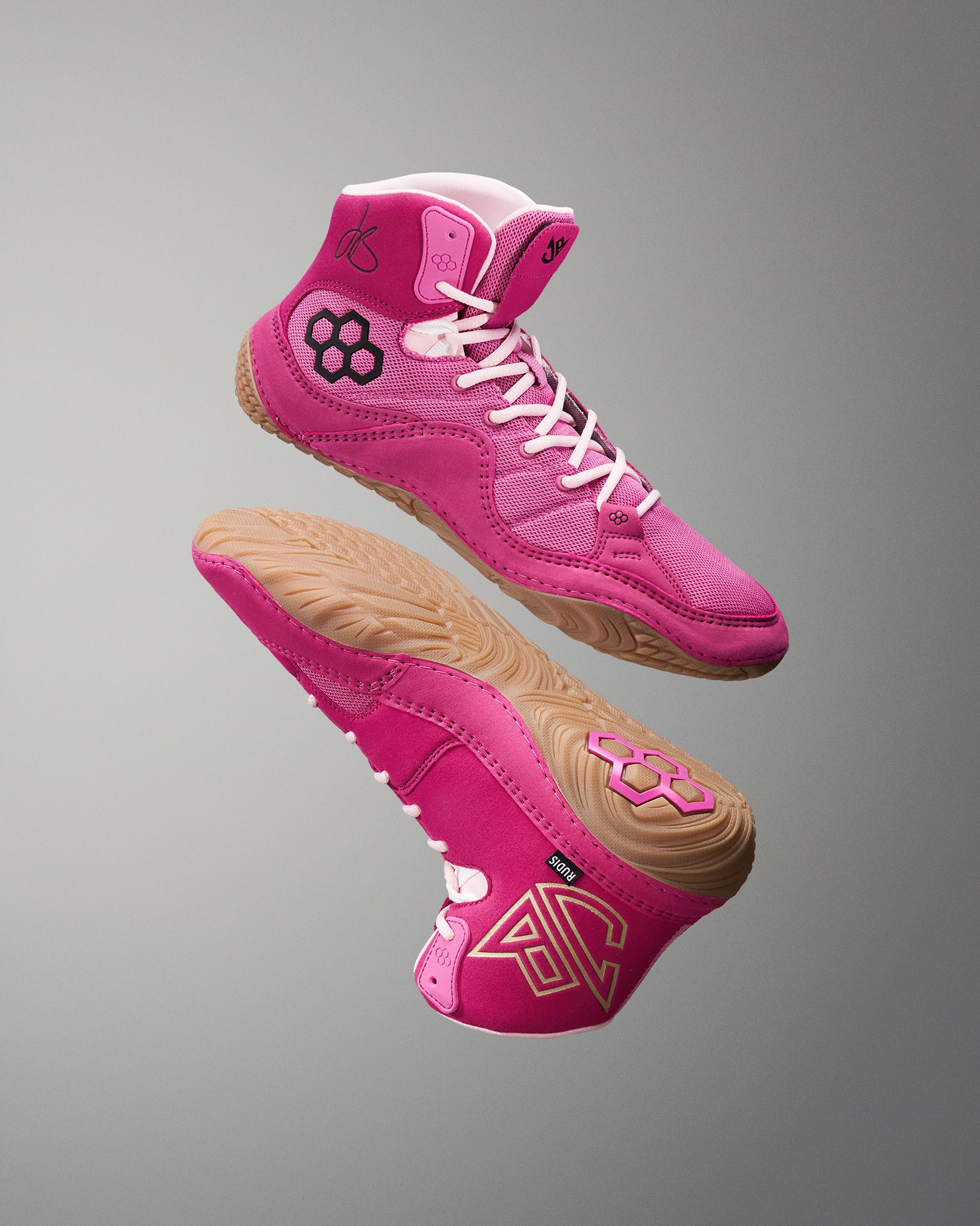 JB1 Adult Wrestling Shoes - Gum Doubles - Pink Wrestling Shoes | RUDIS