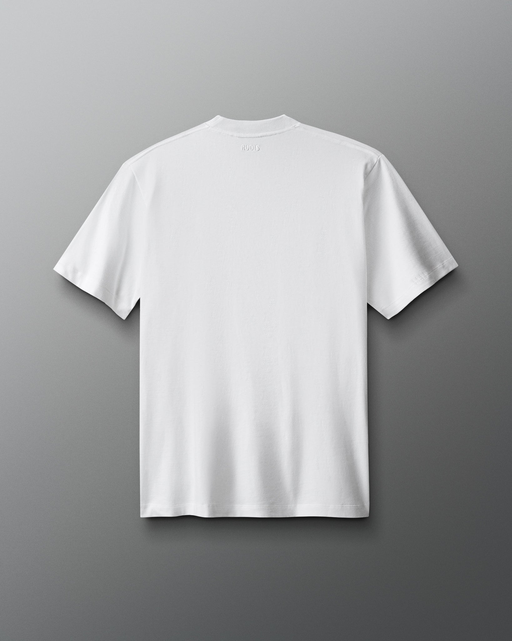 White t-shirt on a gray background