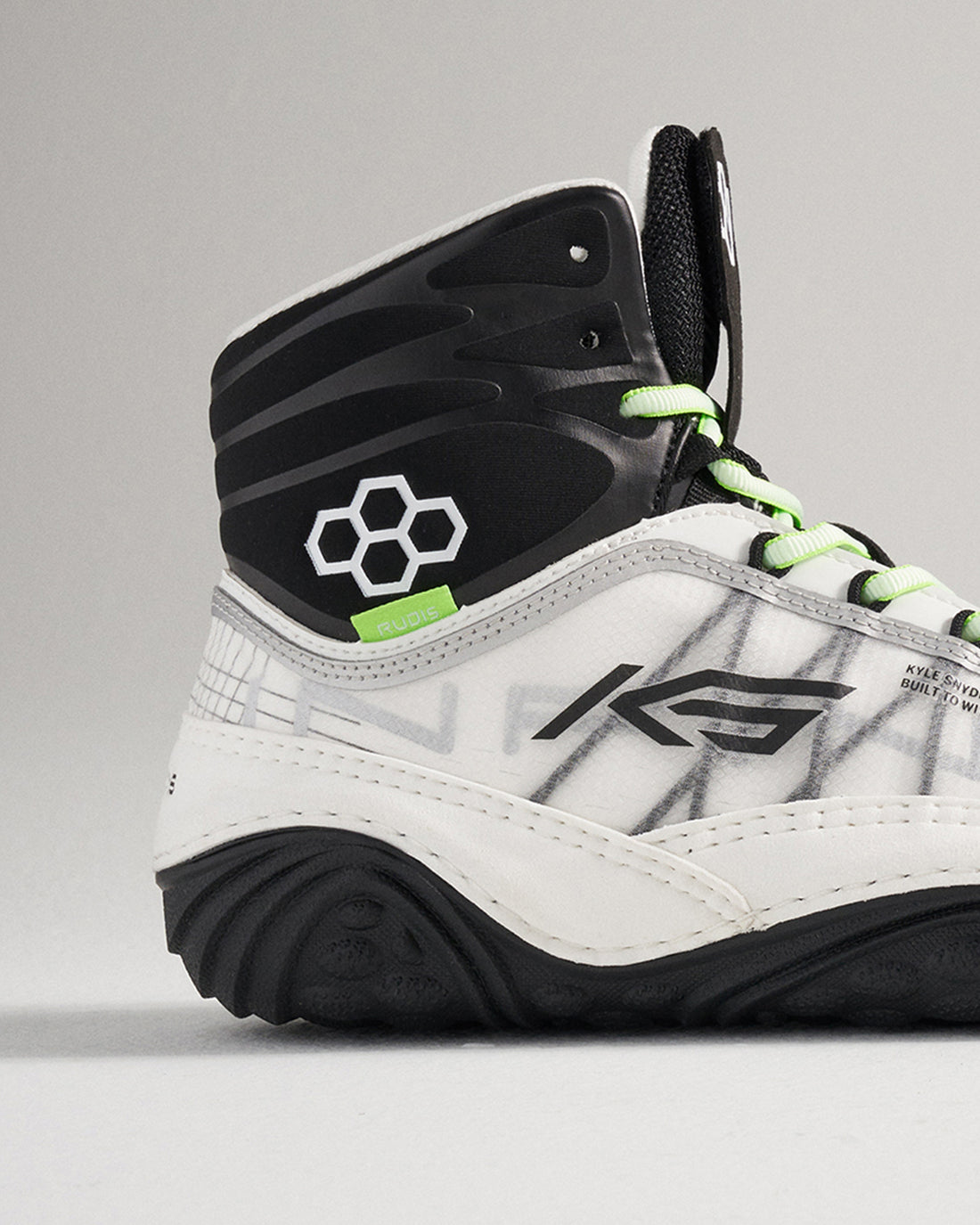 KS Infinity Adult Wrestling Shoes Yang White/Lime RUDIS