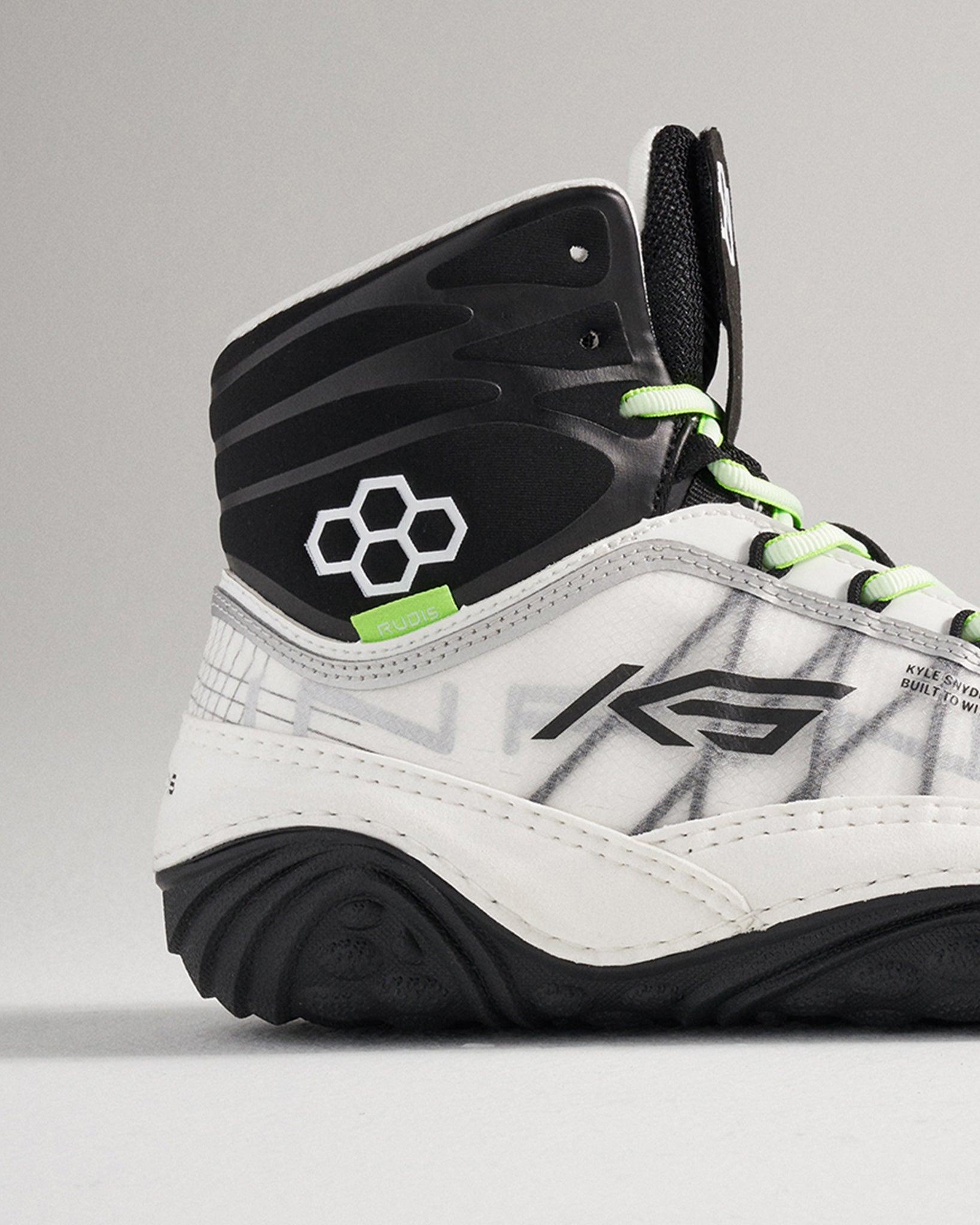 KS Infinity Adult Wrestling Shoes Yang White/Lime RUDIS