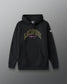 Black hoodie with 'Lacrosse' text on a gray background