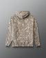Camouflage-patterned jacket on a gray background