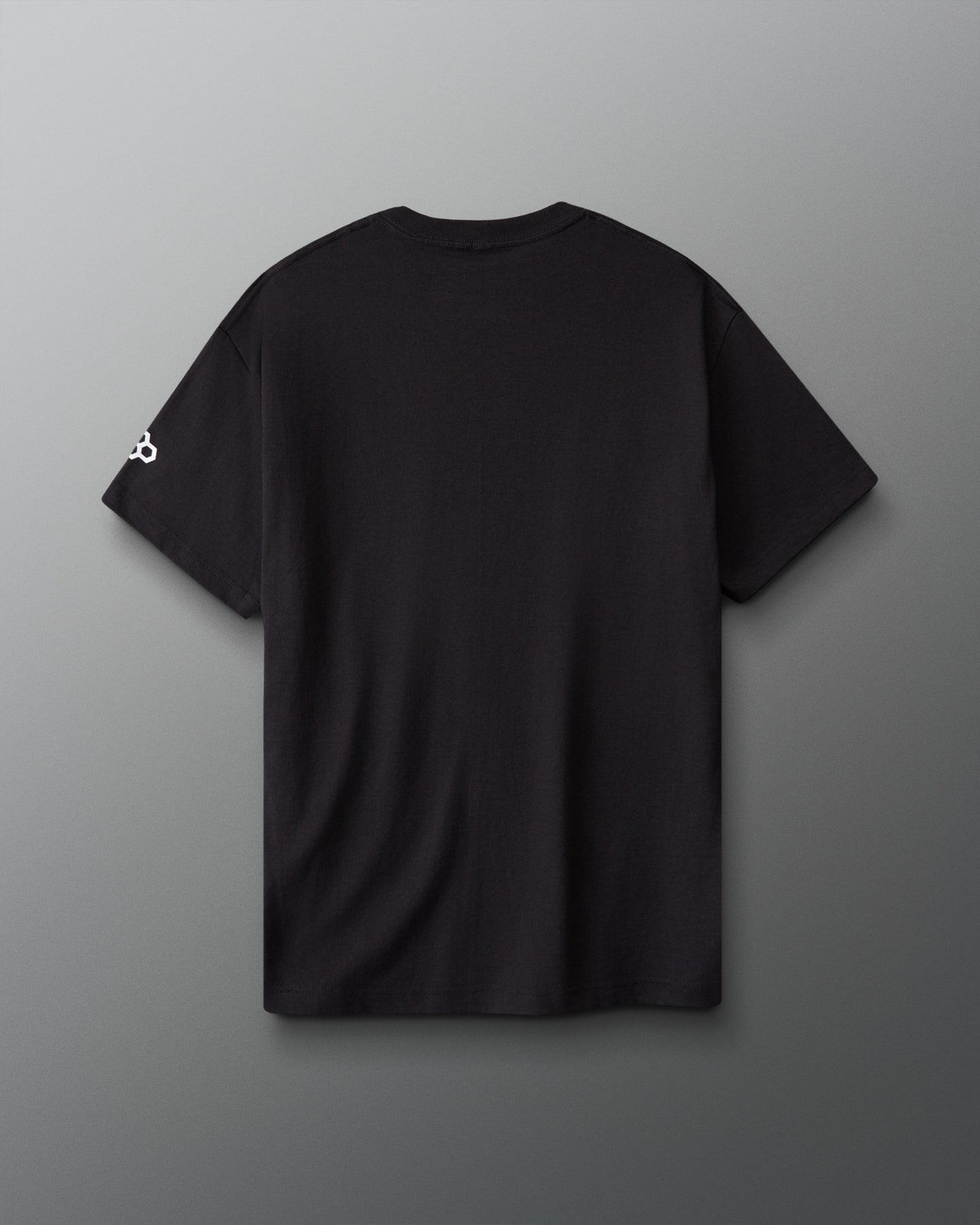 Black t-shirt on a gray background